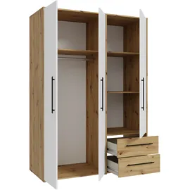 Forte Drehtürenschrank Mokkaris 144,4 x 200,1 x 58,8 cm Beige