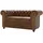 s-style möbel Chesterfield Sofa Mikrofaser 2-Sitzer Braun