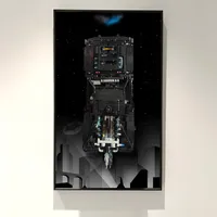 iCUANUTY Display Wandtafel für Lego Technic The Batman - Batmobile 42127, Wandhalterung für Lego-Modellauto, Größe: 75x45 cm, für Lego-Modelle Nicht enthalten