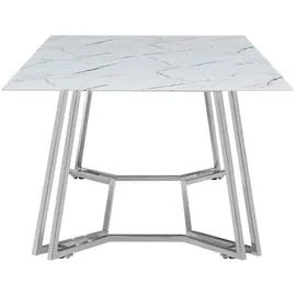 SalesFever Nobile Marmor silber/weiß 110 x 40 x 60 cm