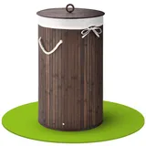Juskys Bambus Wäschekorb Curly-Round – Braun