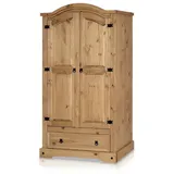 Kleiderschrank Massivholzschrank Schrank 2T2SK B102 cm TURANO Kiefer Mexiko-Stil