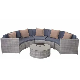 Mendler HWC-E17 Garten-Set Sitzgruppe grau/dunkelgrau/beige