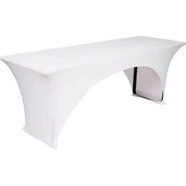 TexDeko Biertischhusse Stretch Weiß 220 x 70 cm