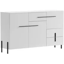 Feldmann-Wohnen Kombikommode Vigo 150 x 91 x 40 cm Weiß / Schwarz