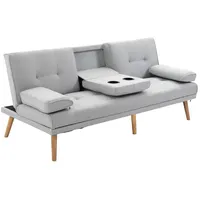 Homcom Schlafsofa als 3-Sitzer grau