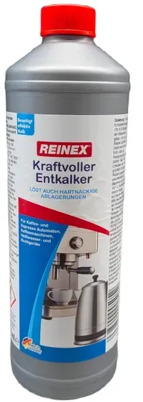 Reinex Entkalker für Küchenmaschinen Kraftvoll 1 L entfernt zuverlässig selbst hartnäckige Kalkablagerungen