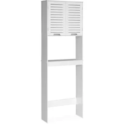 WC-Möbel, Aufbewahrung, Toilettenregal - Rivage - 3 Regale, 2 Lamellentüren, 3 Aufbewahrungsebenen