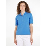 Tommy Hilfiger Poloshirt hellblau | L (40), Blue spell) Damen Shirts Jersey mit Logostickerei Gr. blau