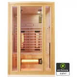 Tronitechnik Tronitechnik® Infrarotkabine Infrarotsauna MANILA 120cm x 100cm inkl. 5 Vollspektrumstrahler, 2 Personen, LED, Hemlock