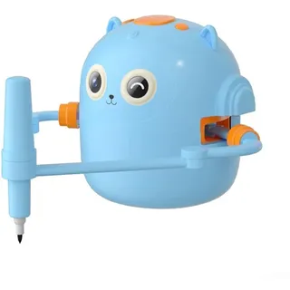 Pädagogischer Zeichenroboter für Kinder, Zeichenroboter-Spielzeug mit interaktiver Sprachkommunikation und 100 Wortkarten, Malroboter, interaktiver Roboter(Blue)