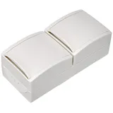 Busch-Jaeger Steckdose,senkrecht,2fach Klappdeckel,erh. Ber 20-02 EBW-54