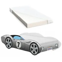 iGLOBAL Kinderbett Autobett Cars Bett Jugendbett 140 x 70 cm grau