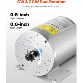 Vevor 2000 W elektrischer bürstenloser Gleichstrommotor-Bausatz – 48 V 4300 U/min 4,8 Nm Elektromotor mit verbessertem Drehzahlregler, Ideal für Go Karts E-Bike Motorrad Roller