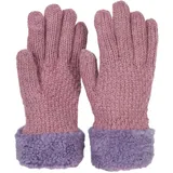 Stylebreaker Strickhandschuhe mit Perlmuster und Fleece Lila/Elegant Rosa Einheitsgröße