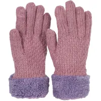 Stylebreaker Strickhandschuhe mit Perlmuster und Fleece Lila/Elegant Rosa Einheitsgröße