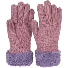 Stylebreaker Strickhandschuhe mit Perlmuster und Fleece Lila/Elegant Rosa Einheitsgröße