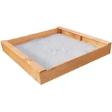 Promadino Sandkasten Multi mit Dach honigbraun