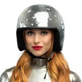 Boland 00794 - Disco Helm für Kostüme, Karneval und Festivals, Kopfbedeckung für Erwachsene, Silber