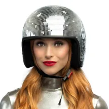 Boland 00794 - Disco Helm für Kostüme, Karneval und Festivals, Kopfbedeckung für Erwachsene, Silber