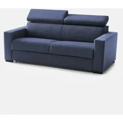 Dmora Schlafsofa Agrippina, Großes 2-Sitzer-Sofa, 100% Made in Italy, Wohnzimmersofa mit drehbarer Öffnung, Cm 200x95h85, Blau