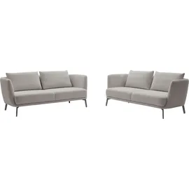 Schöner Wohnen 3-Sitzer "Pearl - 5 Jahre Hersteller-Garantie, auch in Bouclé", silber, B:210cm H:71cm T:91cm, 96% Polyester, 4% Polyacryl, SCHÖNER WOHNEN-KOLLEKTION, Sofas, Maße (B/H/T): 210/71/91 cm, Füße Metall