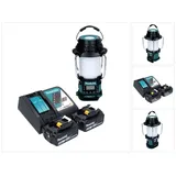 Makita DMR 056 RT Akku Radio 18 V FM DAB+ mit Laterne 360° Taschenlampe IP65 + 2x Akku 5,0 Ah + Ladegerät