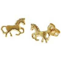 trendor Kinder-Ohrringe Gold 333 Pferde Ohrstecker