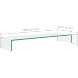 vidaXL TV-Tisch/Bildschirmerhöhung Glas Transparent 100x30x13 cm