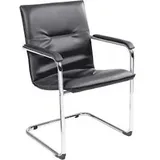 ede logistik Freischwinger RUMBA chrom/Ku-leder schw.