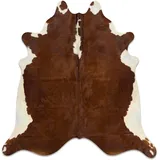 Hide & Haus Kuhfell Teppich Hereford Rotbraun-Weiß XL (240 x 220 cm) inkl. 4 Kuhfell-Untersetzer - echtes Rinderfell