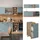 Vicco Küchenzeile R-Line 240 cm Blau-Grau/Goldkraft Eiche