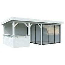 Palmako Gartenhaus Connect Lenna 16,6 m2 Set 407 Slide weiß lackiert