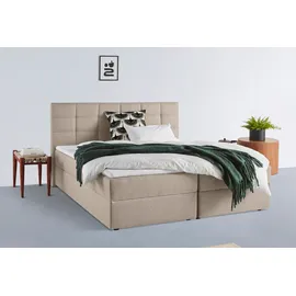 Home Affaire Boxbett HOME AFFAIRE "Ovalo", beige (beige, creme), B:194cm L:210cm, Komplettbetten, Boxspringbett, wahlweise mit Bettkasten, in H2, H3 & H4 erhältilich, Topseller