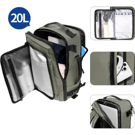 TECH-PROTECT Reiserucksack mit Platz für einen Laptop, 20l, Tech-Protect Defender S50, Grün