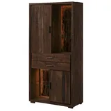 Massivmoebel24 Vitrine 88 x 40 x 180 cm Braun