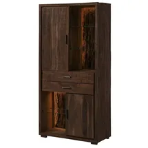 Massivmoebel24 Vitrine 88 x 40 x 180 cm Braun