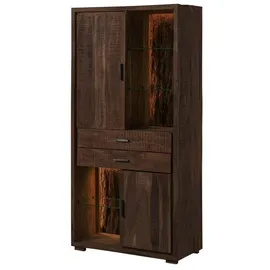 Massivmoebel24 Vitrine 88 x 40 x 180 cm Braun