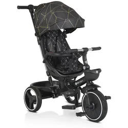 Byox Dreirad Tricycle Fusion verstellbar PU-Reifen drehbarer Sitz Schiebestange schwarz
