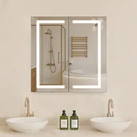Vevor Beleuchteter Medizinschrank mit HD-Spiegel 65x65cm Einstellbar 3-Farbig