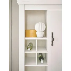 furn.design Wohnwand, Weiß, Holzwerkstoff, Nachbildung,Pinie, 334x201x45 cm, Wohnzimmer, Wohnwände, Wohnwand-Sets