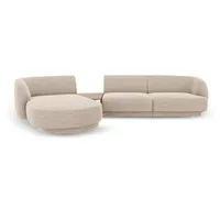 Micadoni Sofa Miley, modular mit Recamiere 3-Sitzer beige