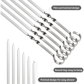 luxuskollektion Grillbesteck-Set 6 Stück Edelstahl weiß