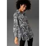 Aniston CASUAL Longbluse Gr. 38, weiß-schwarz, , 69468403-38