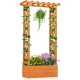 Costway Hochbeet mit Rankgitter 66 x 32 cm Orange