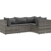 vidaXL Garten-Lounge-Set 4-tlg. grau