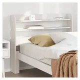 vidaXL Kopfteil mit Ablagen Weiß 90 cm Massivholz Kiefer