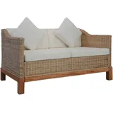 UTSRABFA Schlafsofa Balkonmöbel Modulares Sofa Lounge Set 2-Sitzer-Sofa mit Auflagen Natur Rattan Geeignet für Café, Wohnzimmer, Gästezimmer, Büro