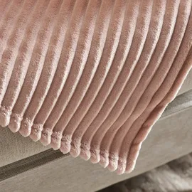 KARACA Ruby Stripe Wellsoft Doppel Decke, Rosa