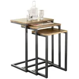 SoBuy Satztisch FBT102 beige 3er Set